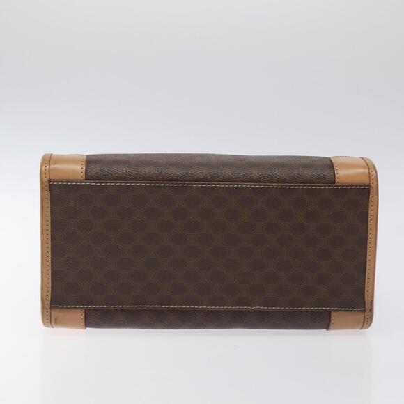 CELINE Macadam Canvas Hand Bag Pvc Leather Brown Gold - Picture 9 of 12